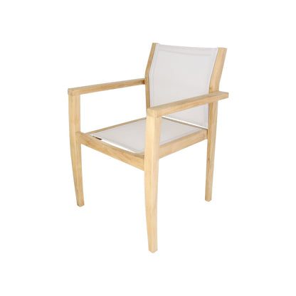 Teak garden chair Nalini Stacking – boho outdoor furniture handcrafted in Bali by BaliSouk (view 4) – set of 2