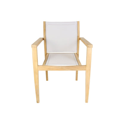 Teak garden chair Nalini Stacking – boho outdoor furniture handcrafted in Bali by BaliSouk (view 5) – set of 2