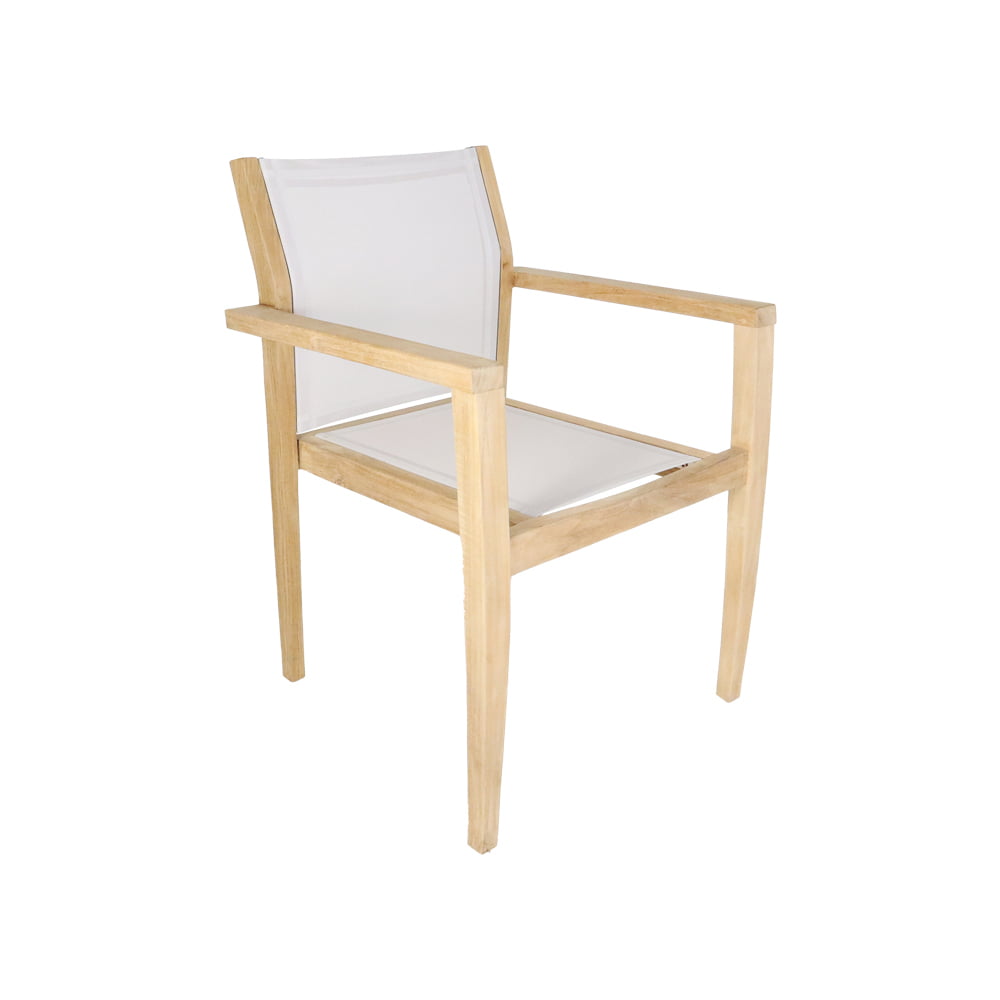 Teak garden chair Nalini Stacking – boho outdoor furniture handcrafted in Bali by BaliSouk (view 6) – set of 2