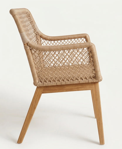 Teak garden chair Colorado – boho outdoor furniture handcrafted in Bali by BaliSouk – set of 2