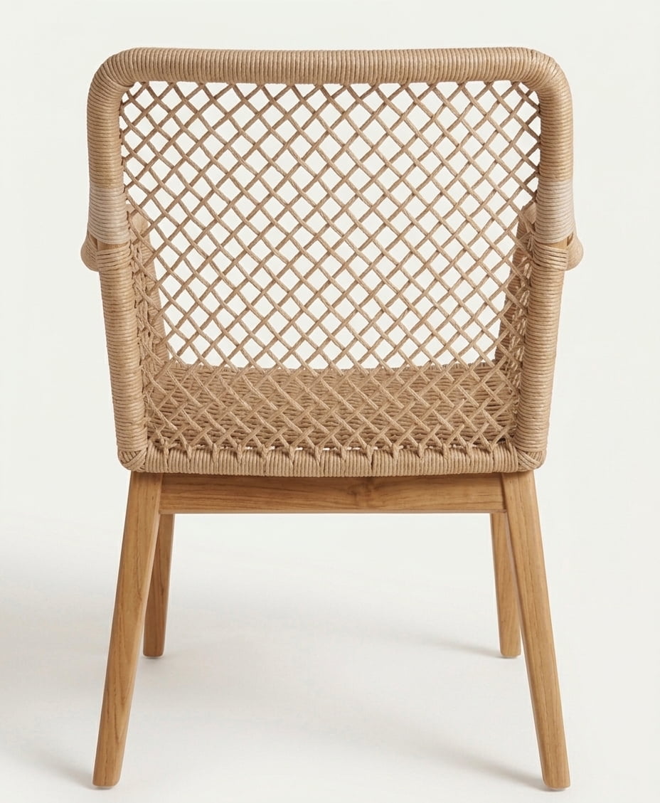 Teak garden chair Colorado – boho outdoor furniture handcrafted in Bali by BaliSouk (view 3) – set of 2
