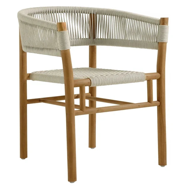 Teak garden chair Kiwi – boho outdoor furniture handcrafted in Bali by BaliSouk – set of 2