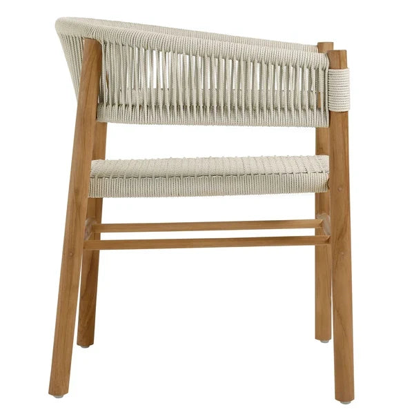 Teak garden chair Kiwi – boho outdoor furniture handcrafted in Bali by BaliSouk (view 2) – set of 2