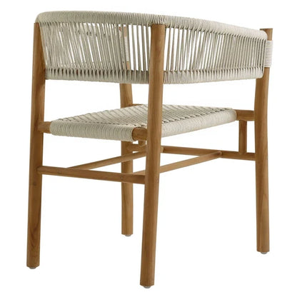 Teak garden chair Kiwi – boho outdoor furniture handcrafted in Bali by BaliSouk (view 3) – set of 2