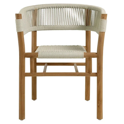 Teak garden chair Kiwi – boho outdoor furniture handcrafted in Bali by BaliSouk (view 4) – set of 2