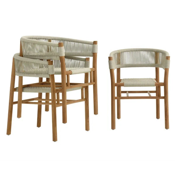 Teak garden chair Kiwi – boho outdoor furniture handcrafted in Bali by BaliSouk (view 5) – set of 2