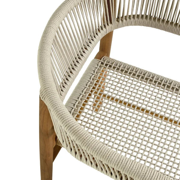 Teak garden chair Kiwi – boho outdoor furniture handcrafted in Bali by BaliSouk (view 6) – set of 2