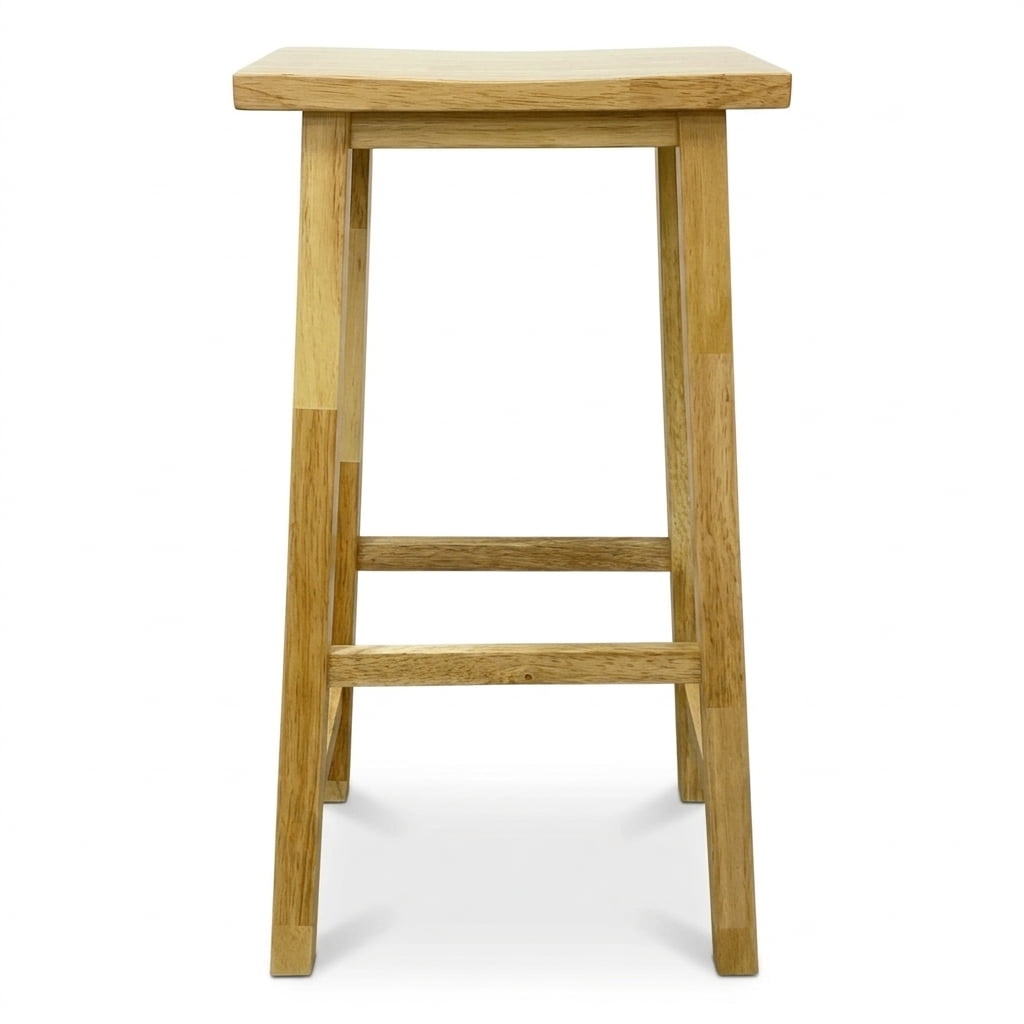 Teak bar stool Kotak – boho outdoor furniture handcrafted in Bali by BaliSouk (view 2) – set of 2