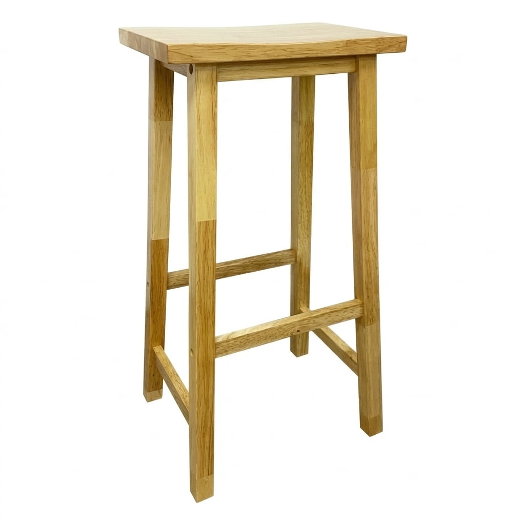 Teak bar stool Kotak – boho outdoor furniture handcrafted in Bali by BaliSouk (view 3) – set of 2