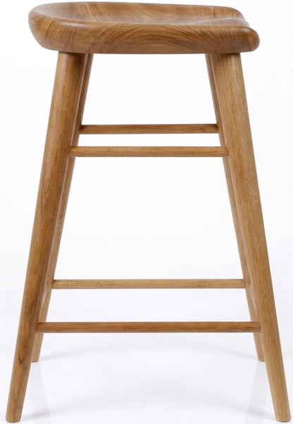 Teak bar stool Crank – boho outdoor furniture handcrafted in Bali by BaliSouk – set of 2