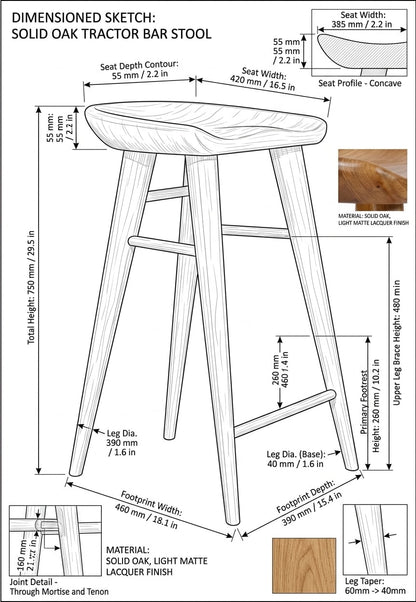 Teak bar stool Crank – boho outdoor furniture handcrafted in Bali by BaliSouk (view 2) – set of 2