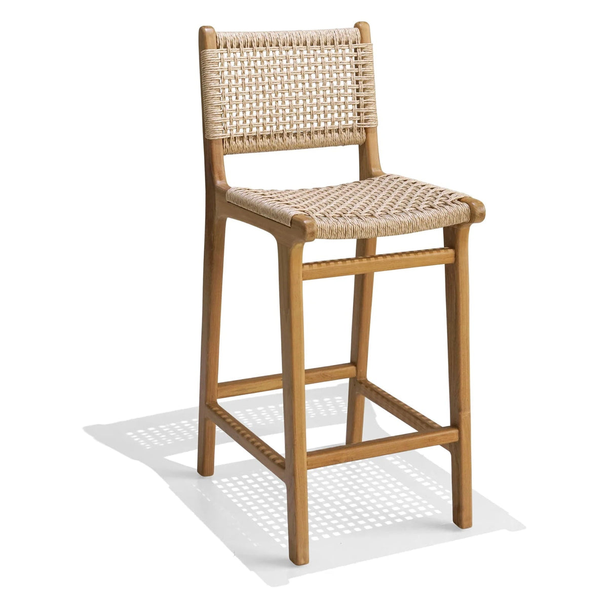 Teak bar stool Marlboro – boho outdoor furniture handcrafted in Bali by BaliSouk (view 2) – set of 2