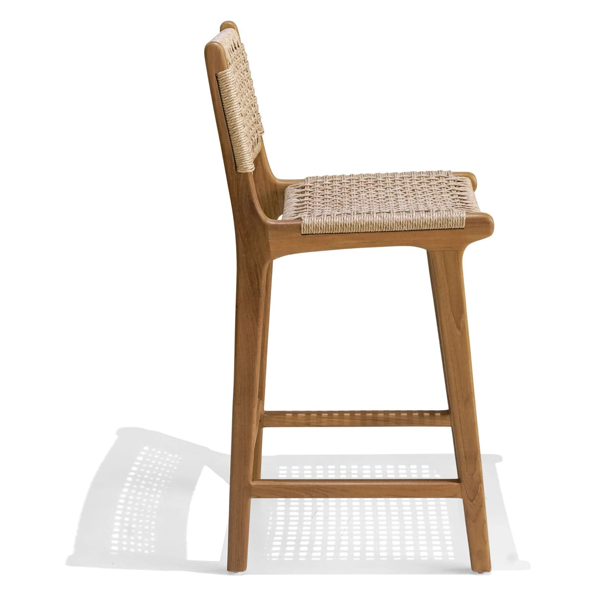 Teak bar stool Marlboro – boho outdoor furniture handcrafted in Bali by BaliSouk (view 3) – set of 2