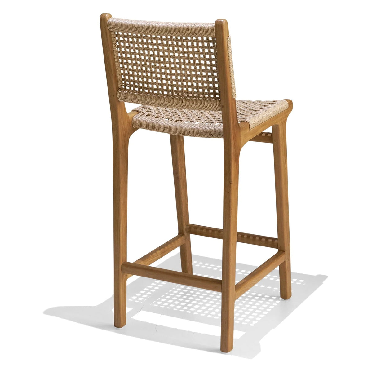 Teak bar stool Marlboro – boho outdoor furniture handcrafted in Bali by BaliSouk (view 5) – set of 2