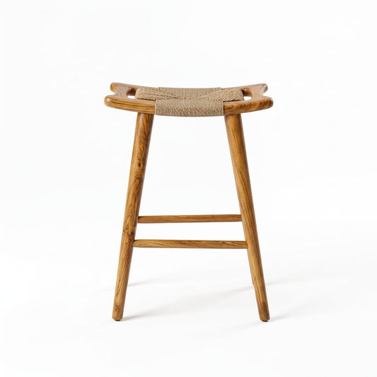 Teak bar stool Sayap – boho outdoor furniture handcrafted in Bali by BaliSouk