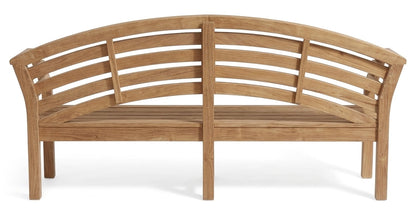 Teak garden bench Kipas – boho outdoor furniture handcrafted in Bali by BaliSouk (view 3) – set of 2