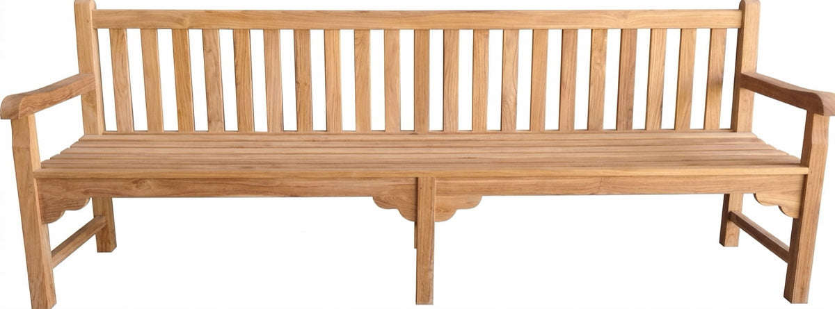 Teak garden bench Kipas – boho outdoor furniture handcrafted in Bali by BaliSouk (view 7) – set of 2