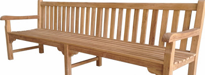 Teak garden bench Kipas – boho outdoor furniture handcrafted in Bali by BaliSouk (view 9) – set of 2