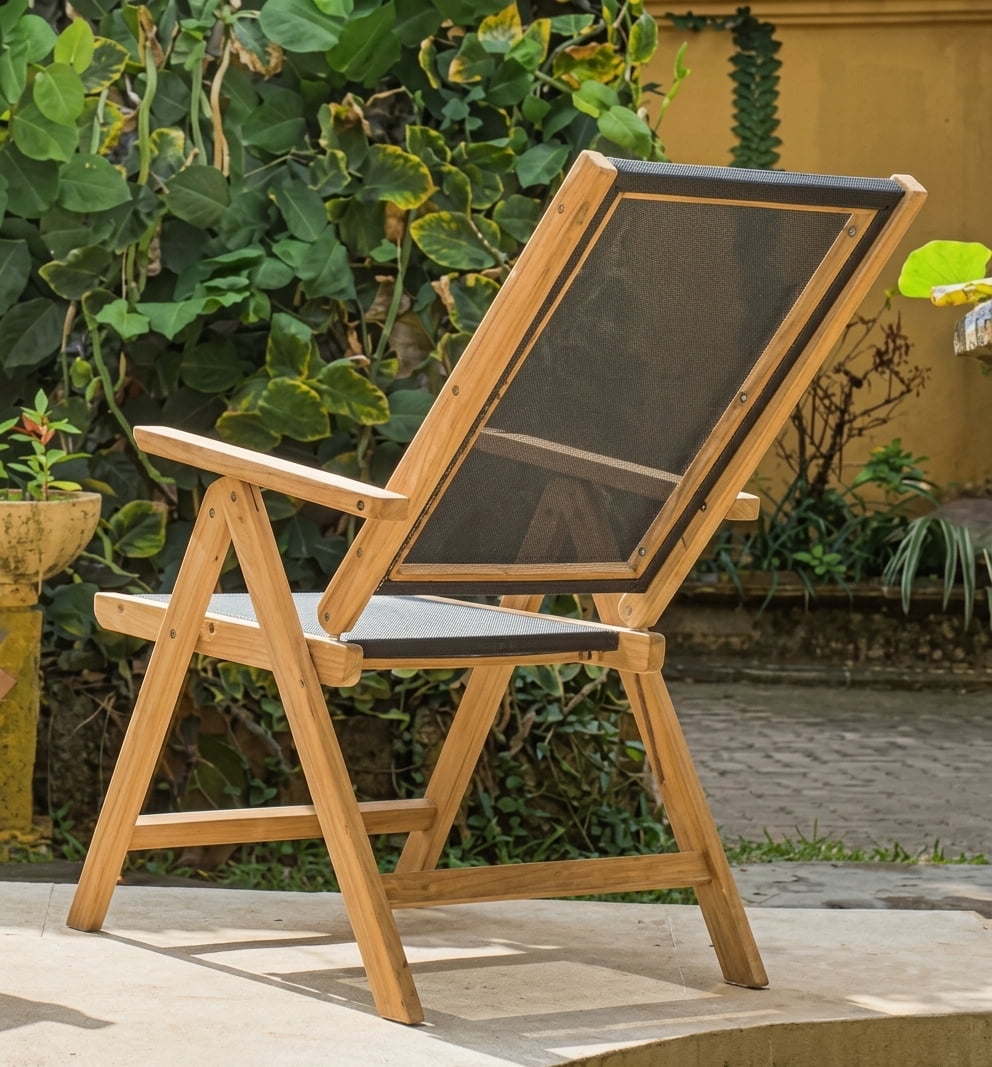Teak garden chair Recliner Viet – boho outdoor furniture handcrafted in Bali by BaliSouk (view 7) – set of 2