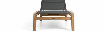 Teak sun lounger Azur Batyline – boho outdoor furniture handcrafted in Bali by BaliSouk (view 2) – set of 2
