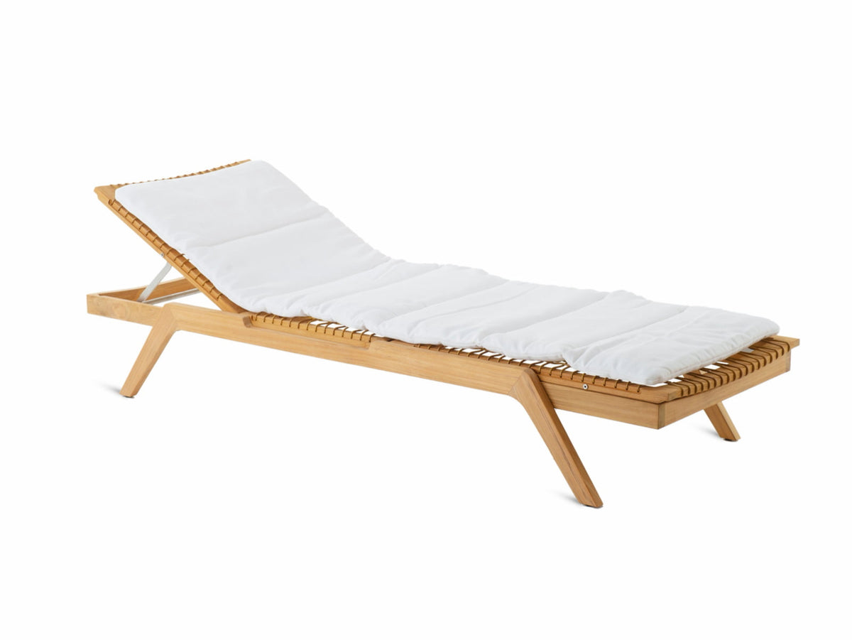 Teak sun lounger Noemi Stacking – boho outdoor furniture handcrafted in Bali by BaliSouk (view 4) – set of 2