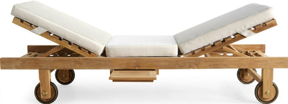 Teak sun lounger IDF Double Back – boho outdoor furniture handcrafted in Bali by BaliSouk (view 2) – set of 2