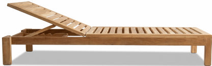 Teak sun lounger Robin – boho outdoor furniture handcrafted in Bali by BaliSouk (view 2) – set of 2