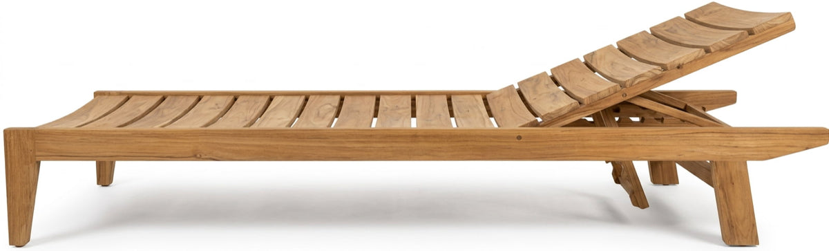 Teak sun lounger Robin – boho outdoor furniture handcrafted in Bali by BaliSouk (view 5) – set of 2