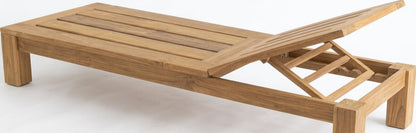 Teak sun lounger Marco – boho outdoor furniture handcrafted in Bali by BaliSouk – set of 2