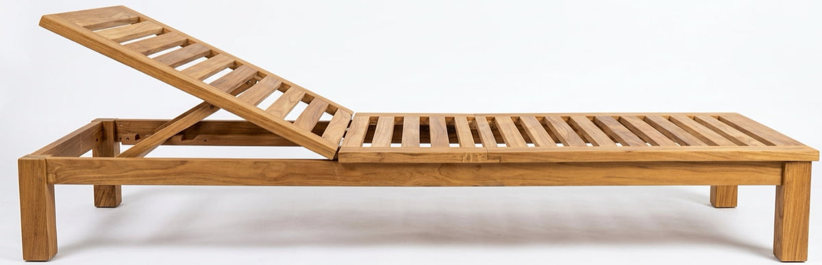 Teak sun lounger Go – boho outdoor furniture handcrafted in Bali by BaliSouk (view 2) – set of 2
