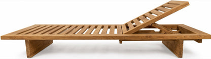 Teak sun lounger Nepi – boho outdoor furniture handcrafted in Bali by BaliSouk (view 3) – set of 2
