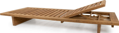 Teak sun lounger Nepi – boho outdoor furniture handcrafted in Bali by BaliSouk (view 5) – set of 2