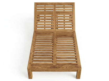 Teak sun lounger Go Double – boho outdoor furniture handcrafted in Bali by BaliSouk (view 3) – set of 2