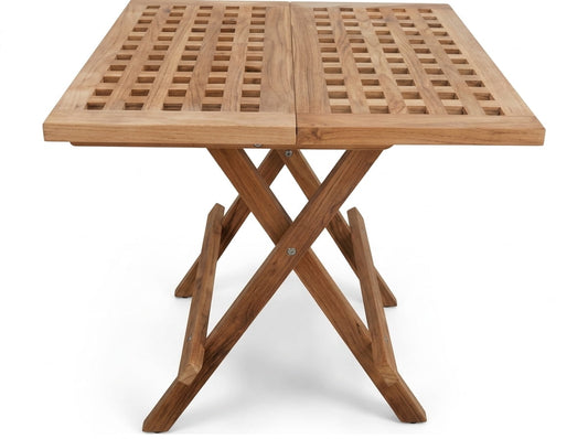 Teak garden table Folding Picnic – boho outdoor furniture handcrafted in Bali by BaliSouk