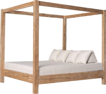 Teak sun lounger Phuket – boho outdoor furniture handcrafted in Bali by BaliSouk – set of 2