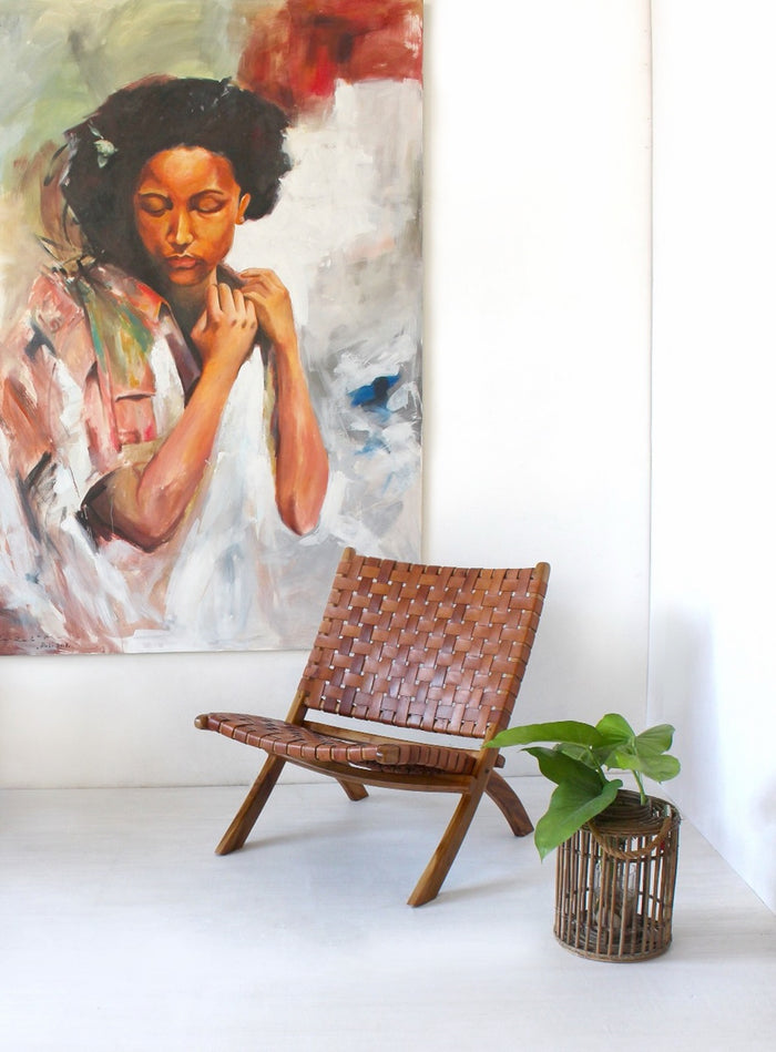 Handmade canvas painting – the Katharina, boho decor made in Bali