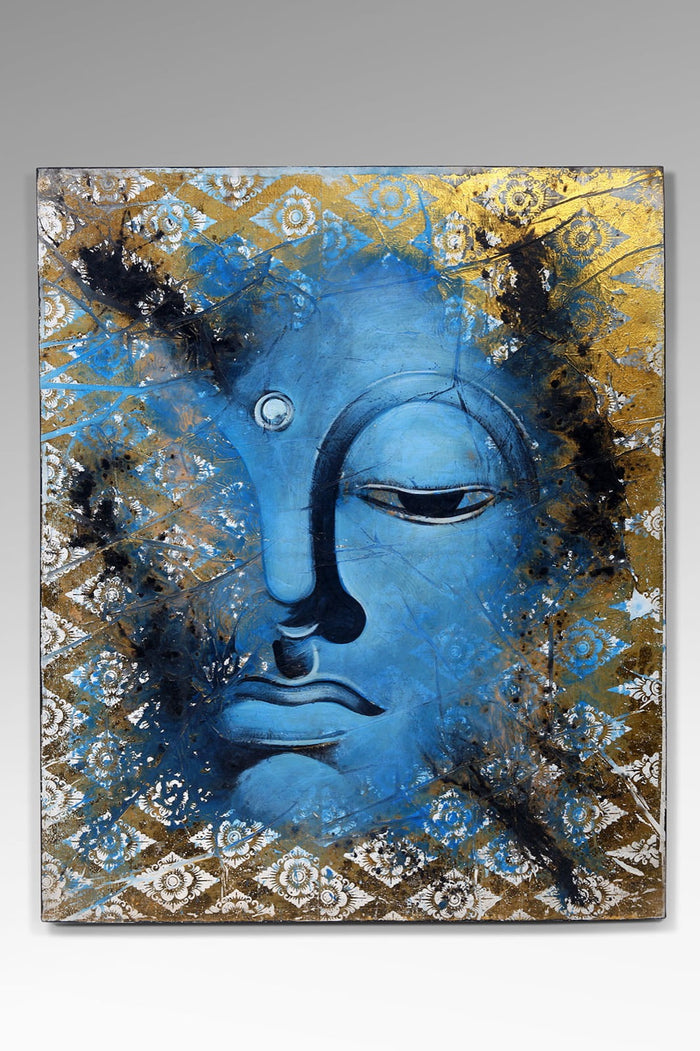 Buddha sculpture in natural materials – handmade boho decor from Bali