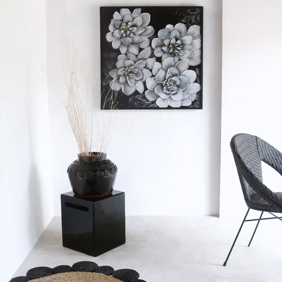 Handcrafted wooden painting – Lanca, boho decor from BaliSouk