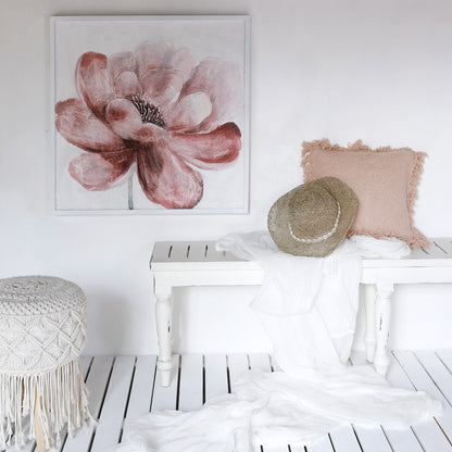 Lanca Flower painting in natural materials – handmade boho decor from Bali