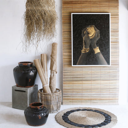 Lanca painting, boho decor handmade by Balinese artisans