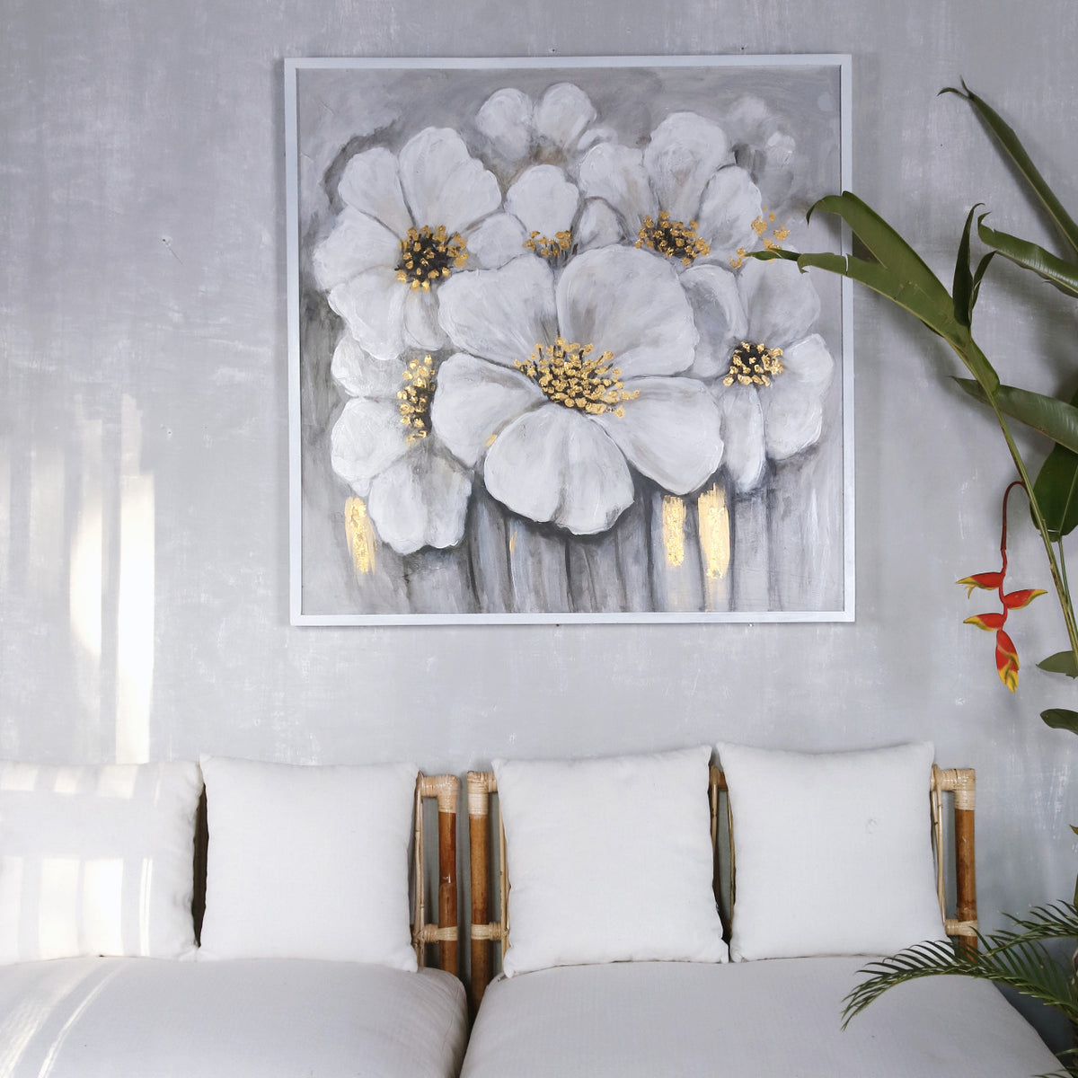 Handmade wooden painting – the Flower, boho decor made in Bali