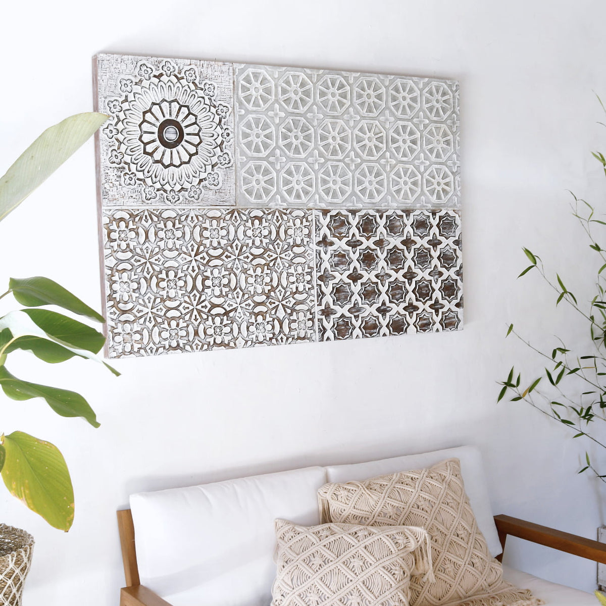 Wooden wall decoration Lanca Panel – boho decor handcrafted in Bali by BaliSouk