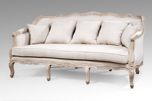 Boho solid teak 2-seater sofa Vivian Sofa, crafted by hand in Bali