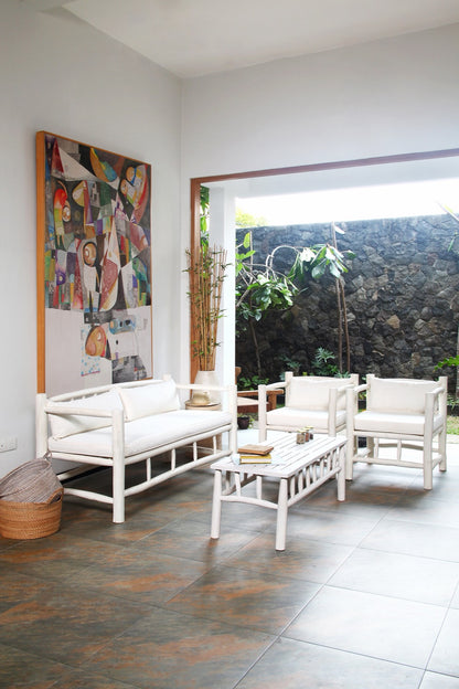 Teak branch sofa – Kristiansand, natural natural materials in boho style
