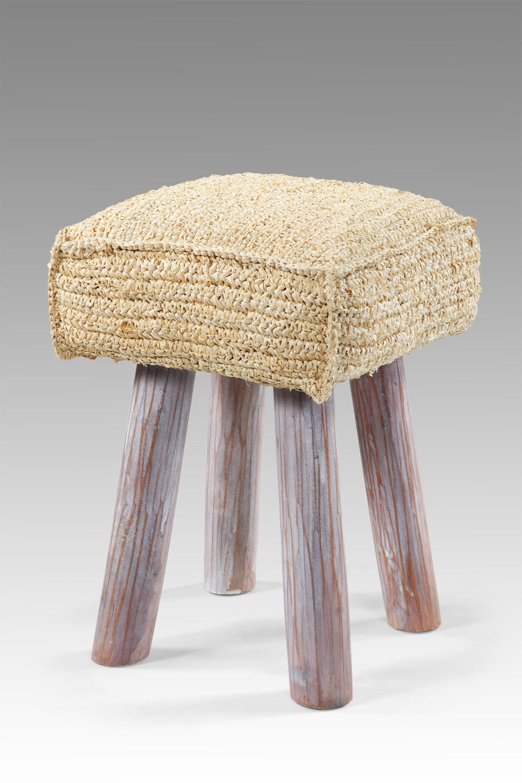 Handmade palm leaf stool – the Odense, boho furniture made in Bali