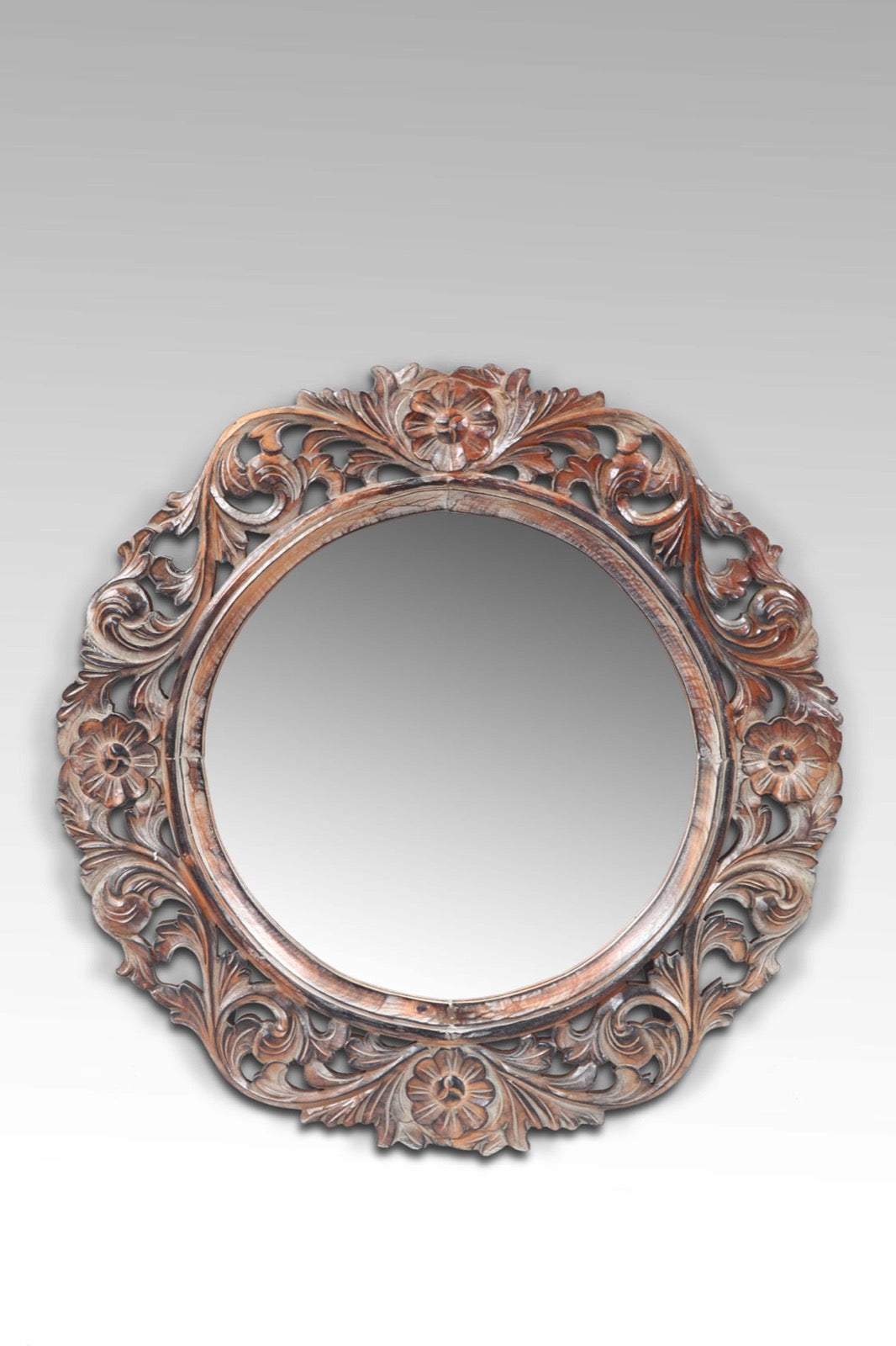 Mahogany mirror Waren – boho decor handcrafted in Bali by BaliSouk