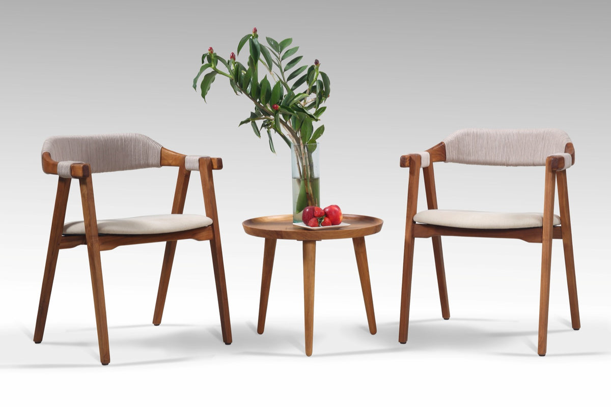 Teak chair Rimini Rope – boho furniture, handwoven and handmade in Bali