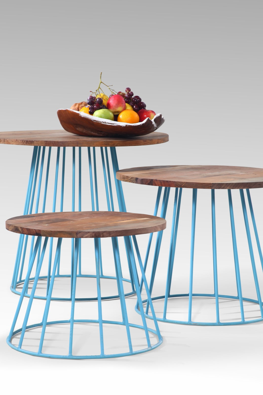 Teak coffee table Skiathos – boho furniture, handwoven and handmade in Bali