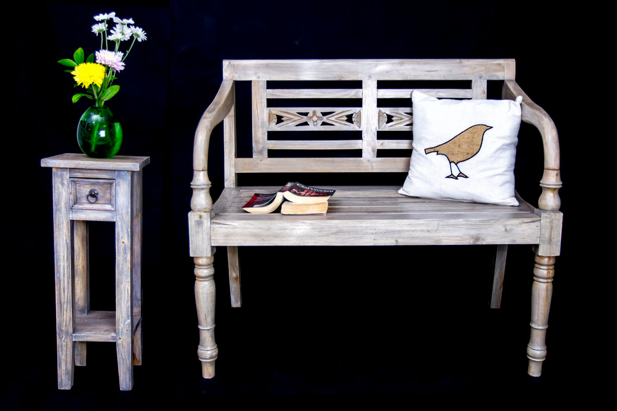 William bench, boho furniture handmade by Balinese artisans