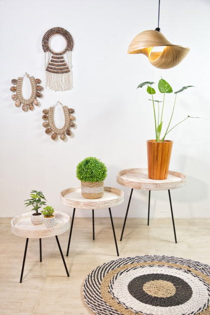 Mindi wood side table – Mantarys Wash, natural natural materials in boho style